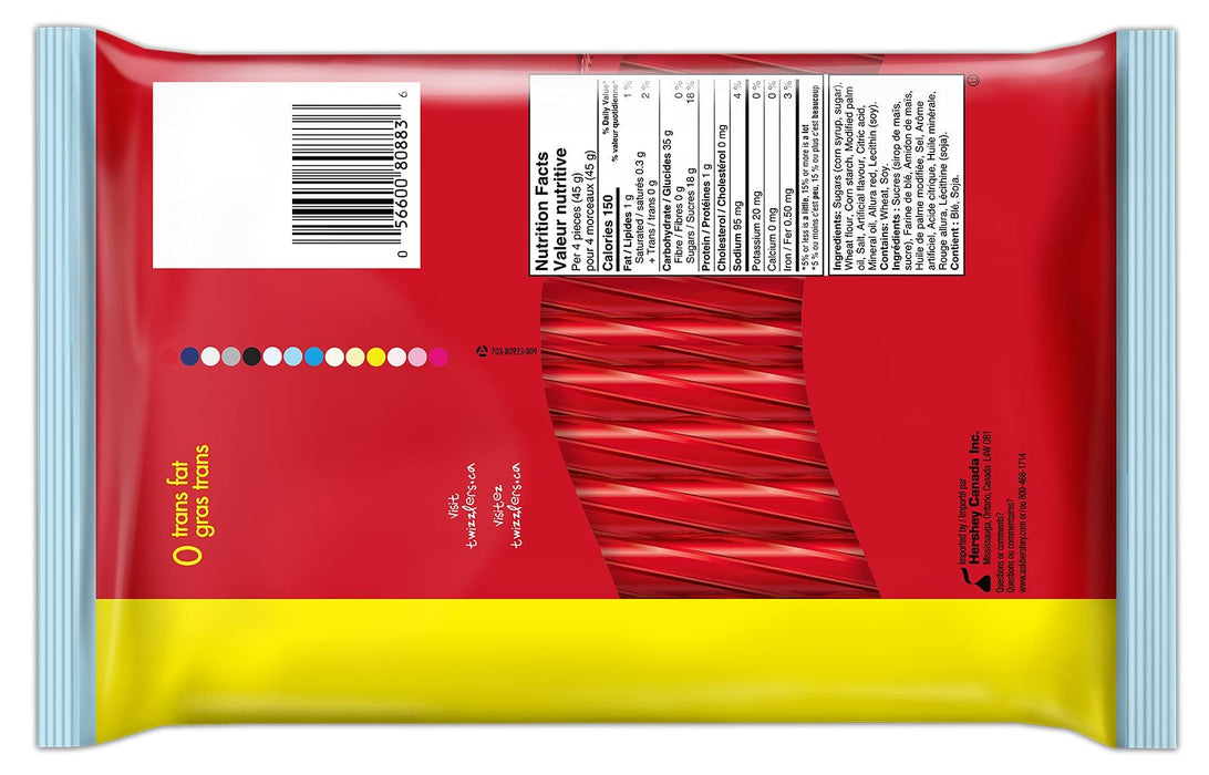 Twizzlers Strawberry Twists Candy Family Bag, 680g - CanadaGrocery