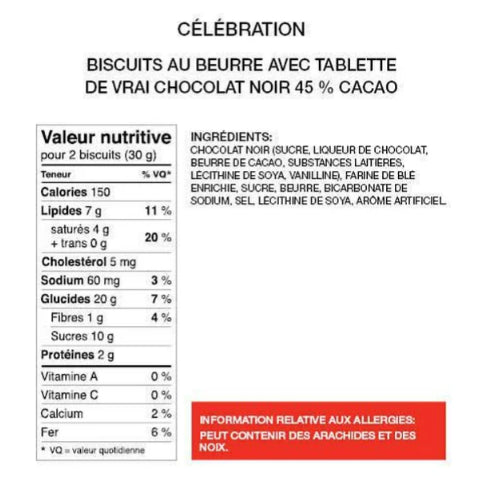 Celebration Dark Chocolate 45% Cocoa Butter Cookies, 240g