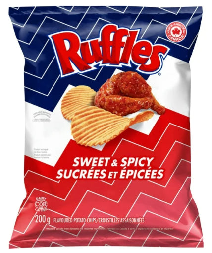 Ruffles Sweet & Spicy Flavoured Potato Chips, 200g