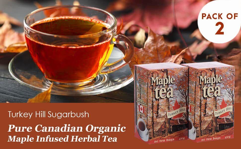 Turkey Hill Sugarbush Premium 100% Pure Canadian Maple Tea, 2 BOXES 40 BAGS