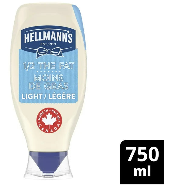 Hellmann's Half Fat Light Mayonnaise Dressing, 750ml