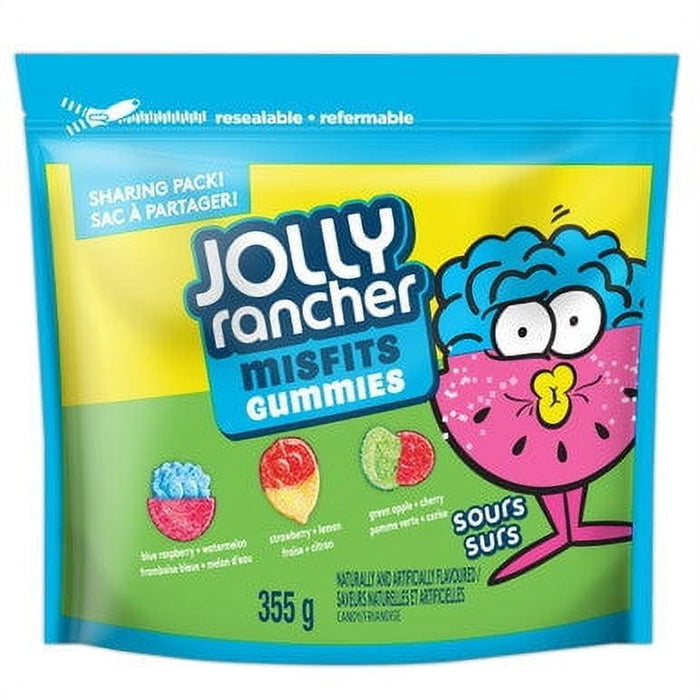 Jolly Rancher Misfits Assorted Sours Gummies, 355g/12.4oz, Sharing Bag