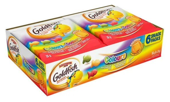 Goldfish Colors Cheddar Crackers Snack Packs, 6 x 26g, 156g