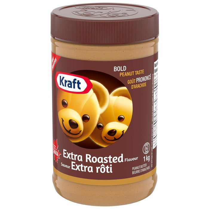 Kraft Extra Roasted Peanut Butter, 1kg/2.2 lbs {Canadian Product}