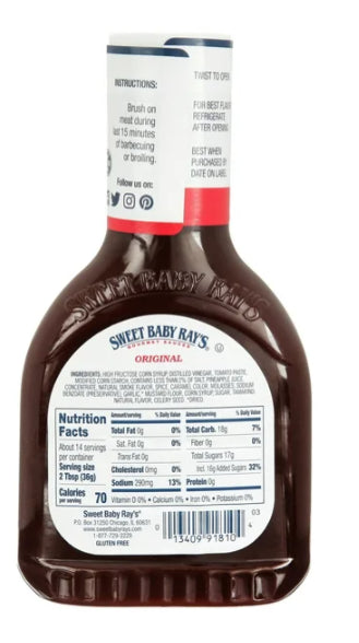 Sweet Baby Ray's Original Barbecue Sauce, 425 ml