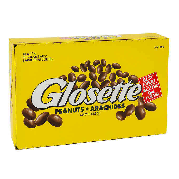 Glosette Chocolate Covered Peanuts, 45g Each 18 Boxes (Full Case)