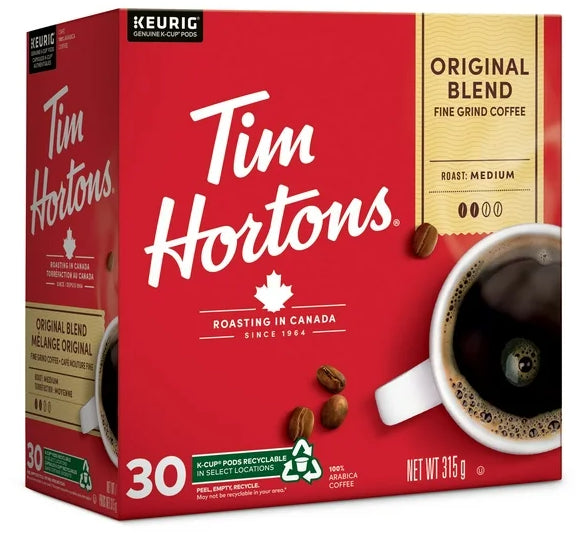 Tim Hortons Original Blended Coffee Keurig K-Cup, 30ct, 315g