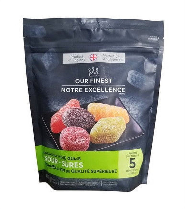 Our Finest Sour Premium Wine Gums Gummy Candy, 400g/14oz Bag