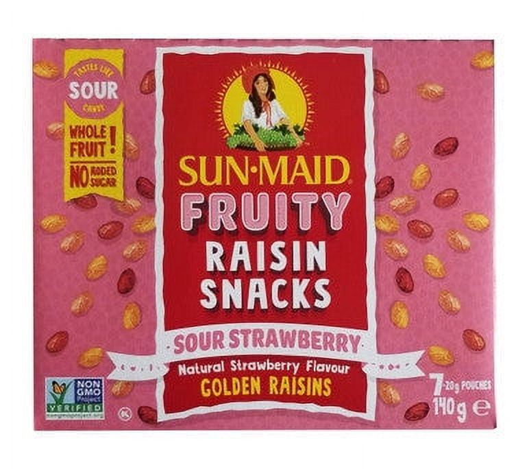 Sun-Maid Fruity Raisin Snacks, Sour Strawberry, 140g/5oz Box