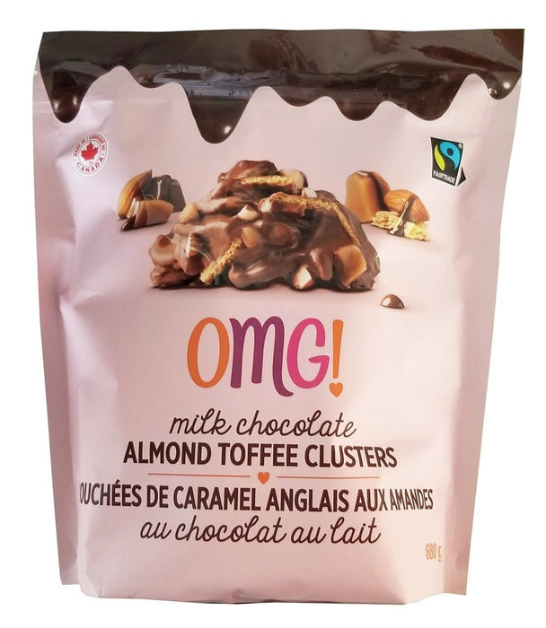 Omg Milk Chocolate Almond Toffee Clusters 650g/24 oz Jumbo Bag