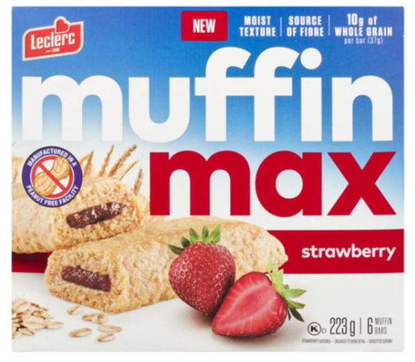 Leclerc Peanut Free Muffin Max Bars Strawberry 223g