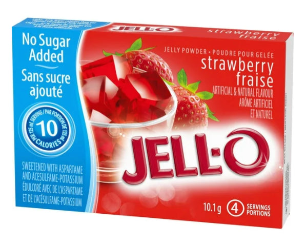 Jell-O Strawberry Jelly Powder Light, Gelatin Mix, 10.1g