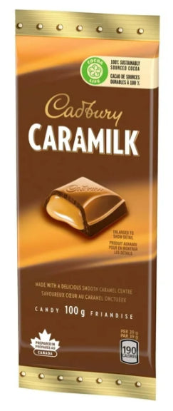 Cadbury Caramilk Caramel Chocolate Candy Bar, 100g