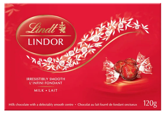 Lindt LINDOR Milk Chocolate Truffles Box, 120g