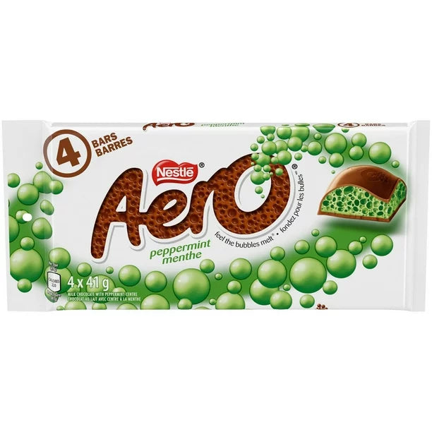 Nestle Aero Peppermint Chocolate Bars, 41g Each 4 Full Size Bars