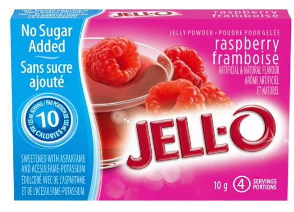 Jell-O Raspberry Jelly Powder Light, Gelatin Mix, 10g