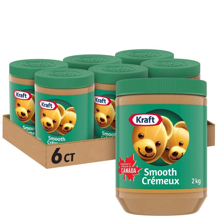 Kraft Peanut Butter Smooth 2 Kg/4.4lbs 6 JARS - CanadaGrocery