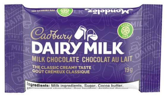 Cadbury Dairy Milk, Assorted Chocolate Mini Bars, Individually Wrapped, 19pc 361g