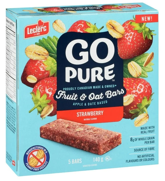 Go Pure Strawberry Fruit & Oat Bars, 5 Bars, 140g