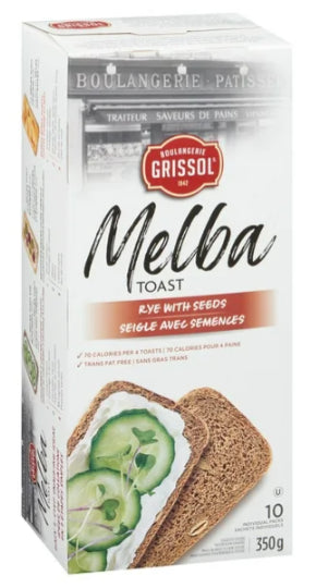 Boulangerie Grissol Melba Toast Rye with Seeds, 10pc, 350g