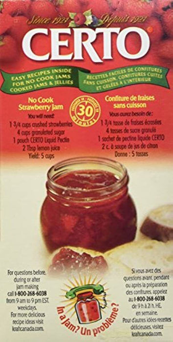 CERTO Pectin Liquid, 171ml, 3 BOXES - CanadaGrocery