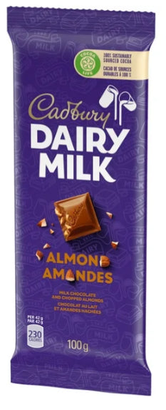 Cadbury Dairy Milk Almond Chocolate Bar, 100g