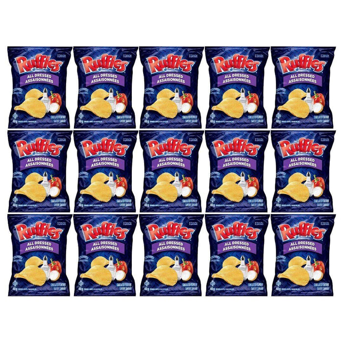 Ruffles All Dressed Potato Chips, Vending Bags 1.4oz, 15 Pack {1-5 DAY SHIPPING}