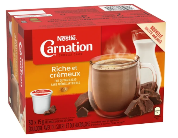 Carnation Hot Chocolate Pods Rich And Creamy 450g For Keurig 30ct