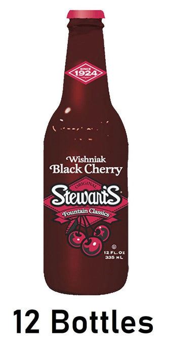 Stewart's Wishniak Black Cherry Soda, 12 fl oz Each 12 Glass Bottles