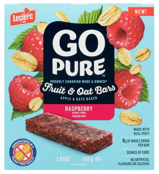 Go Pure Raspberry Fruit & Oat Bars, 5 Bars, 140g