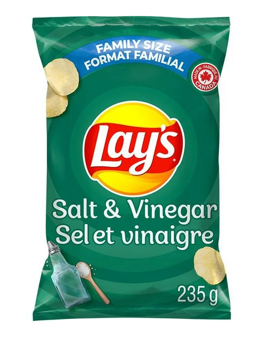 Lay's Potato Chips, Salt and Vinegar 235g/8.3oz Each 3 Bags - CanadaGrocery