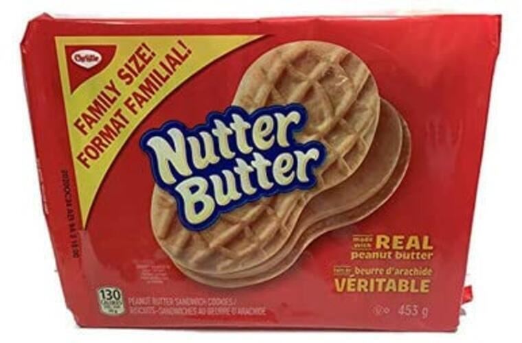 Nutter Butter Sandwich Cookies, 453g/16 oz, Two Family Size Packages