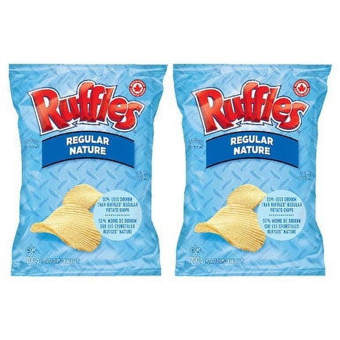 Ruffles Regular Lightly Salted Potato Chips 200g/7.05oz Each 2 Bags - CanadaGrocery