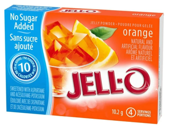 Jell-O Orange Jelly Powder Light, Gelatin Mix, 10.2g