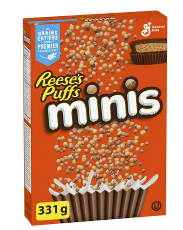 Reese's Puffs Minis Peanut Butter Breakfast Cereal with Whole Grains, 331g