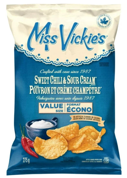 Miss Vickie's Sweet Chili & Sour Cream Kettle Cooked Potato Chips, 275g