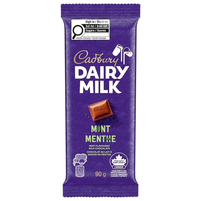 Cadbury Dairy Milk Mint Chocolate Bar, 90g