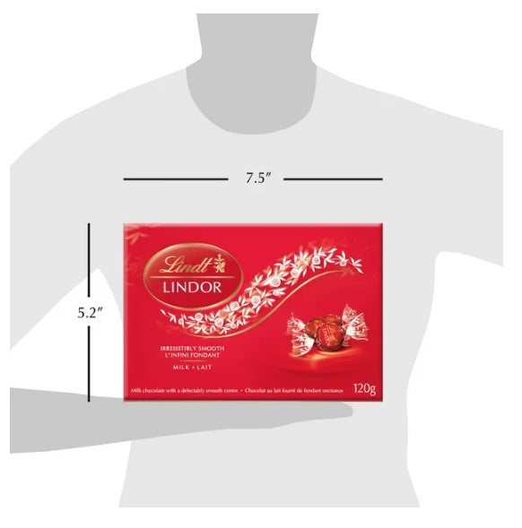 Lindt LINDOR Milk Chocolate Truffles Box, 120g