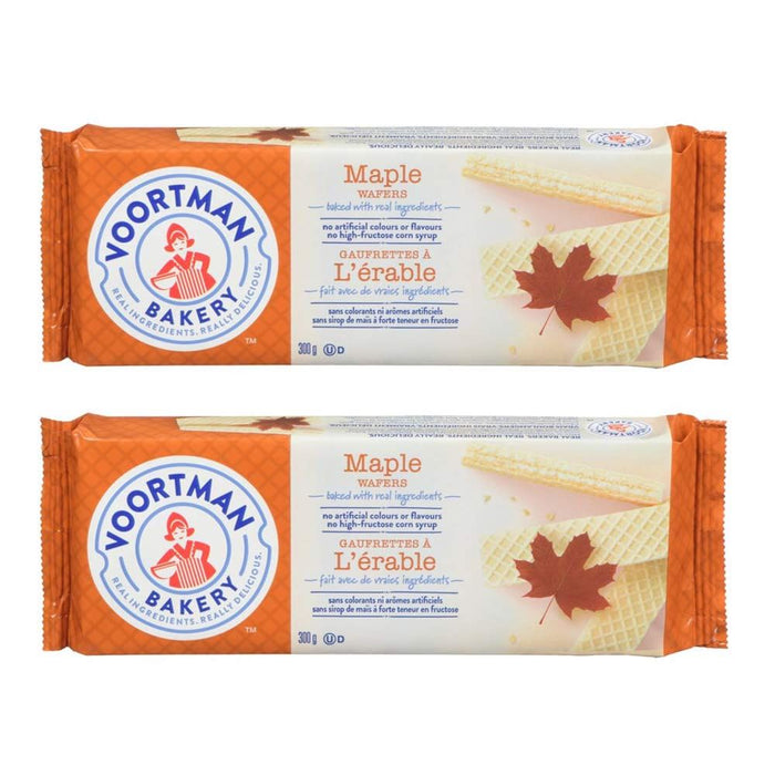 Voortman Maple Wafers, 300g/10.6oz Each 2 Packages