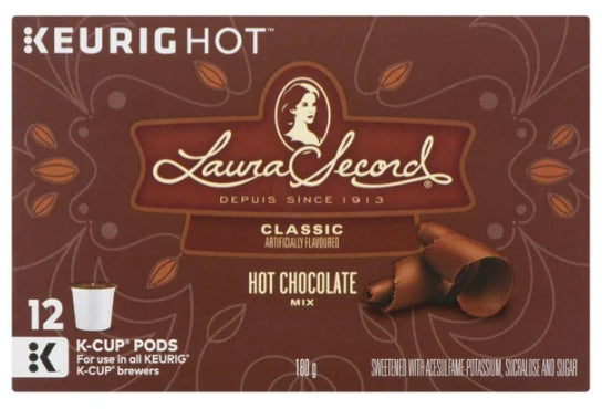 Laura Secord Hot Chocolate Mix Pods Classic 12 K-Cups 180g