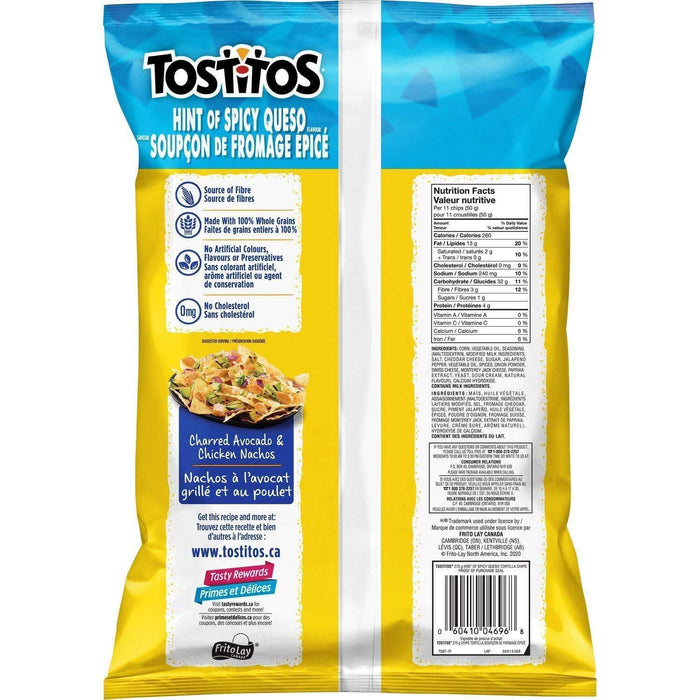 Tostitos Hint of Spicy Queso Tortilla Chips 275g/9.7oz 3 BAGS