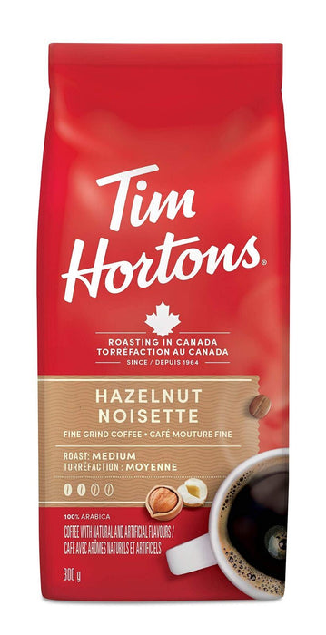 Tim Hortons Hazelnut Light Medium Roast Fine Grind Coffee 11oz/300g