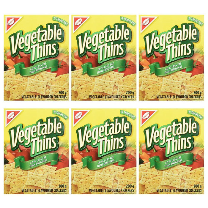 Christie Vegetable Thins, 40% Less Fat, Crackers, 200g/7oz Each 6 Boxes - CanadaGrocery