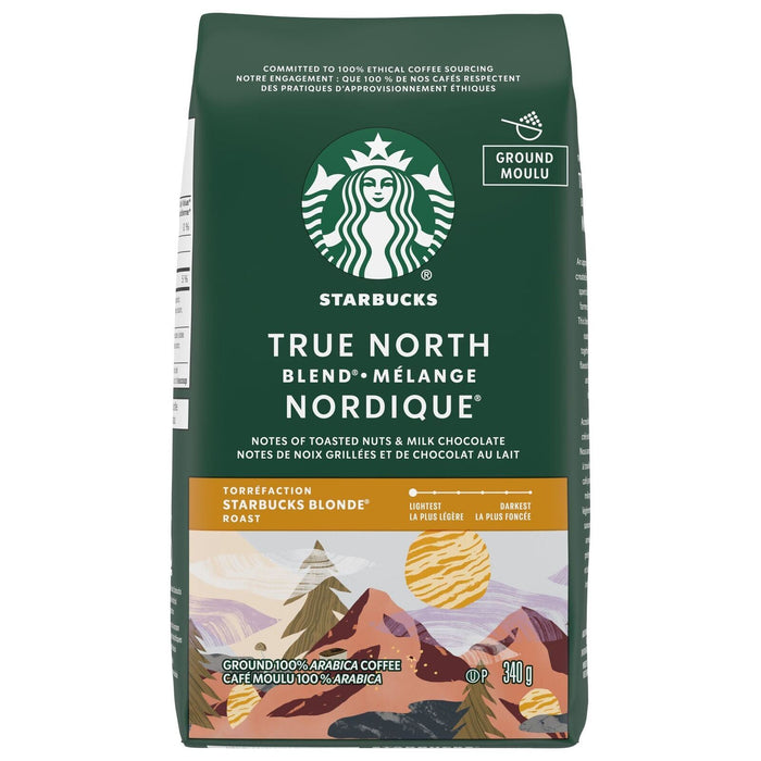 Starbucks True North Blend Blonde Roast Ground Coffee, 340g/12 oz