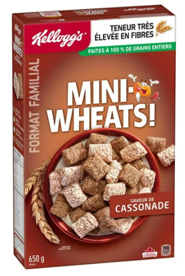 Kellogg's Mini-Wheats Cereal Brown Sugar Flavor, Family Size, 650g