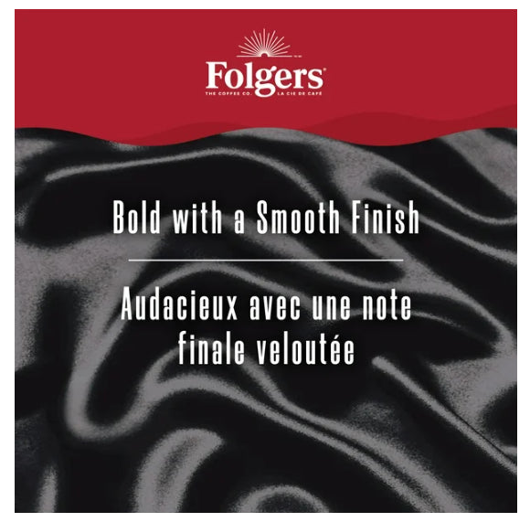 Folgers Black Silk Dark Roast K-Cup Coffee Pods, 30 Count, 240g