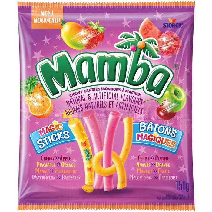 Mamba Magic Sticks Chewy Candy, 150g/5.2 oz, Bag