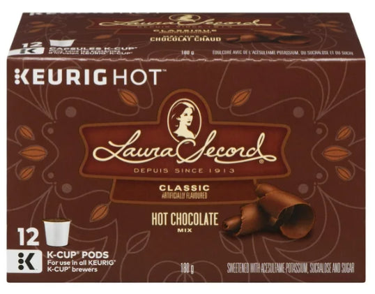 Laura Secord Hot Chocolate Mix Pods Classic 12 K-Cups 180g