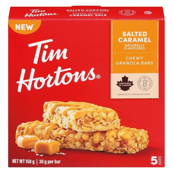 Tim Hortons Salted Caramel Chewy Granola Bars 5 Count Each 3 Boxes