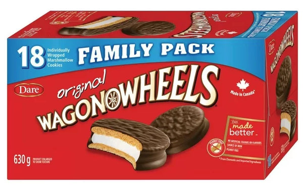 Dare Original Wagon Wheels Marshmallow Cookies Individully Wrapped 18 Count